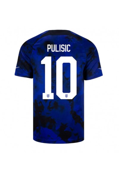 Yhdysvallat Christian Pulisic #10 Jalkapallovaatteet Vieraspaita MM-kisat 2022 Lyhythihainen